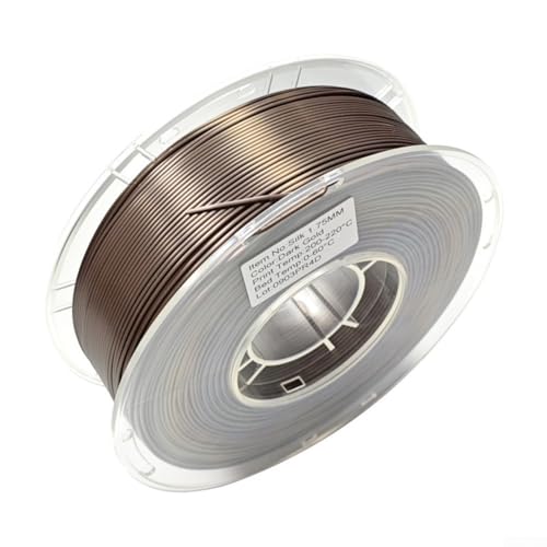 1 x 75 mm Seidenfilament für die meisten FDM für 3D-Drucker, verfügt über eine glänzende Oberfläche und starke Haftung für komplexe Designs ohne Verstopfung (Dunkelgold) von TIANHENGMart