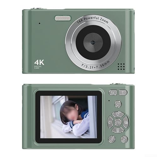 Enjoy Photography Kompakte wiederaufladbare Digitalkamera mit 16-fachem Zoom und 48 MP (grün) von TIANHENGMart