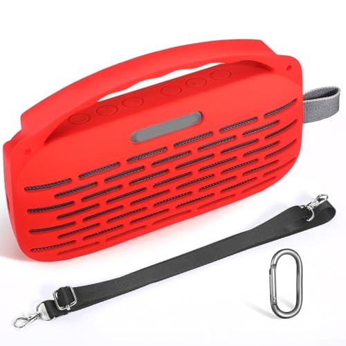 Ergonomisches Design der Silikonhülle für Ihren tragbaren SoundLinkFlex-Lautsprecher sorgt für optimale Zugänglichkeit der Anschlüsse (rot) von TIANHENGMart