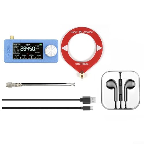 Handfunkgerät SI4732 mit IPS-Display, inklusive tragbarer Antenne und Kopfhörern, unterstützt Multiband-Empfang für eine Vielzahl von Sendern (rot) von TIANHENGMart