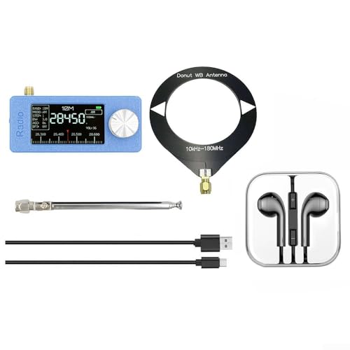 Handfunkgerät SI4732 mit IPS-Display, inklusive tragbarer Antenne und Kopfhörern, unterstützt Multiband-Empfang für eine Vielzahl von Sendern (schwarz) von TIANHENGMart