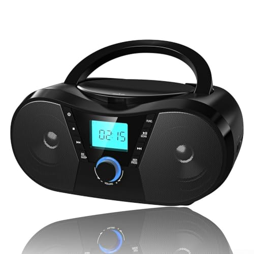 Kompatibler tragbarer CD-Player mit FM-Radio, genießen Sie Musik aus verschiedenen Quellen, wohin Sie gehen von TIANHENGMart