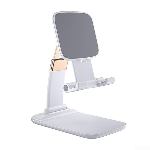 TIANHENGMart Tragbarer ABS-Desktop-Ständer für iPads, Smartphones, Tablets, verstellbare Winkel (weiß) von TIANHENGMart