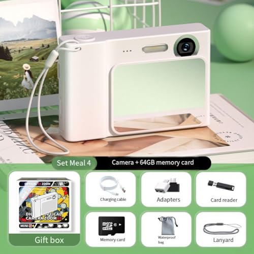 The Student Companion Kompakte 48MP Digitalkamera mit erweiterten Modi (Weiß + 64G) von TIANHENGMart