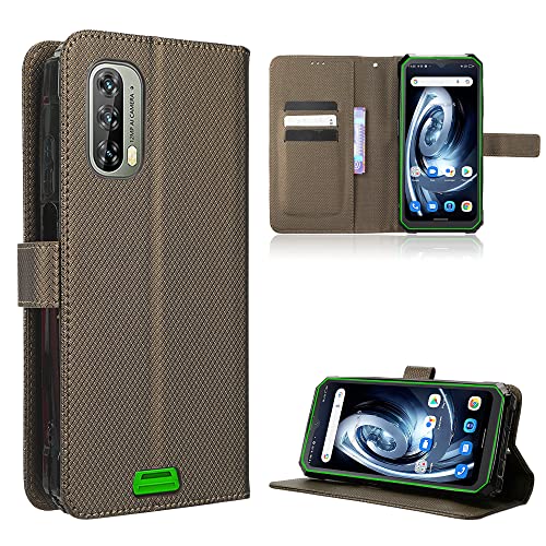 TIANYUE Handyhülle für Blackview BV7100 Hülle, Schutzhülle Handy Lederhülle PU Leder Hülle mit [Kartenfach] [Magnetverschluss] Cover Kompatibel für Blackview BV7100, Braun von TIANYUE