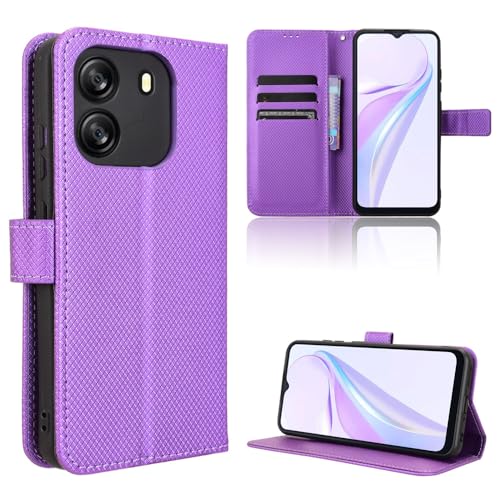 TIANYUE Handyhülle für Blackview Wave 6C Hülle, Schutzhülle Handy Lederhülle PU Leder Hülle mit [Kartenfach] [Magnetverschluss] Cover Kompatibel für Blackview Wave 6C, Violett von TIANYUE
