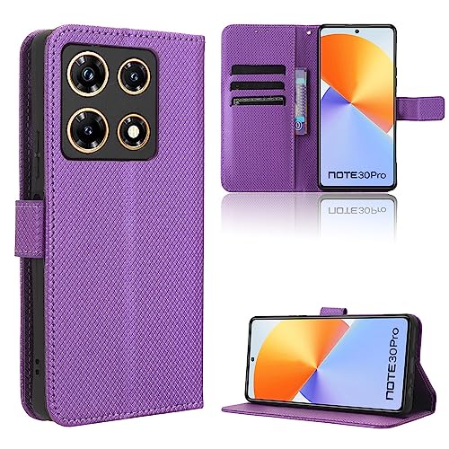 TIANYUE Handyhülle für Infinix Note 30 Pro Hülle, Schutzhülle Handy Lederhülle PU Leder Hülle mit [Kartenfach] [Magnetverschluss] Cover Kompatibel für Infinix Note 30 Pro, Violett von TIANYUE