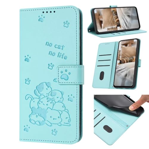 TIANYUE Handyhülle für Infinix Note 50 4G, geprägtem Kätzchenmuster Hülle mit Brieftaschen Kartenhalter, magnetische PU Leder Handyhülle, Flip Wallet Hülle für Infinix Note 50 4G-Grün TIANYUE Handyhülle für Infinix Note 50 4G, geprägtem Kätzchenmuster Hülle mit Brieftaschen Kartenhalter, magnetische PU Leder Handyhülle, Flip Wallet Hülle für Infinix Note 50 4G-Grün von TIANYUE