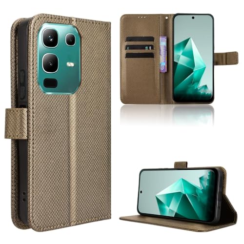 TIANYUE Handyhülle für Infinix Note 50x 5G Hülle, Schutzhülle Handy Lederhülle PU Leder Hülle mit [Kartenfach] [Magnetverschluss] Cover Kompatibel für Infinix Note 50x 5G, Braun von TIANYUE