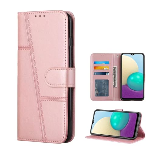TIANYUE Handyhülle für Motorola Edge 2025, [Kartenfächer] [Stand] PU Leder Schutzhülle Flip Case Klapphülle Handytasche Motorola Edge 2025-Roségold von TIANYUE