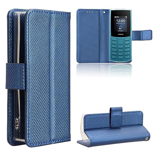 TIANYUE Handyhülle für Nokia 105 4G (2023) Hülle, Schutzhülle Handy Lederhülle PU Leder Hülle mit [Kartenfach] [Magnetverschluss] Cover Kompatibel für Nokia 105 4G (2023), Blau von TIANYUE