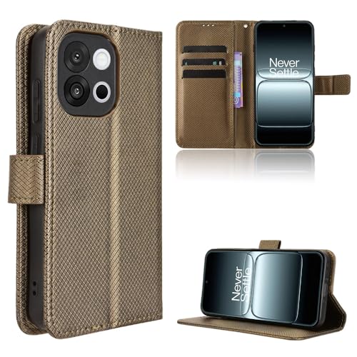 TIANYUE Handyhülle für OnePlus 13T Hülle, Schutzhülle Handy Lederhülle PU Leder Hülle mit [Kartenfach] [Magnetverschluss] Cover Kompatibel für OnePlus 13T, Braun von TIANYUE