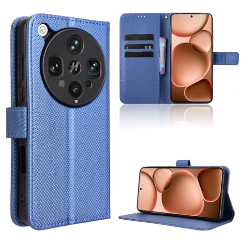 TIANYUE Handyhülle für Oppo Find X8 Ultra Hülle, Schutzhülle Handy Lederhülle PU Leder Hülle mit [Kartenfach] [Magnetverschluss] Cover Kompatibel für Oppo Find X8 Ultra, Blau von TIANYUE