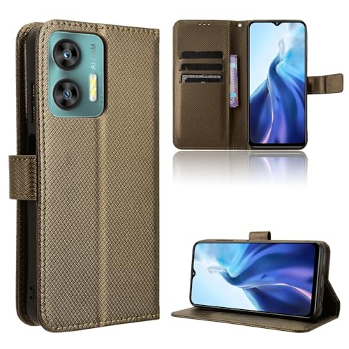 TIANYUE Handyhülle für Oukitel C35/C36 Hülle, Schutzhülle Handy Lederhülle PU Leder Hülle mit [Kartenfach] [Magnetverschluss] Cover Kompatibel für Oukitel C35/C36, Braun von TIANYUE