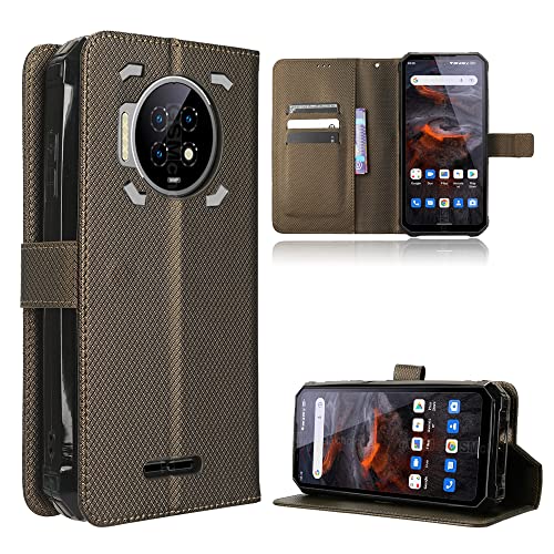 TIANYUE Handyhülle für Oukitel WP19 Hülle, Schutzhülle Handy Lederhülle PU Leder Hülle mit [Kartenfach] [Magnetverschluss] Cover Kompatibel für Oukitel WP19, Braun von TIANYUE