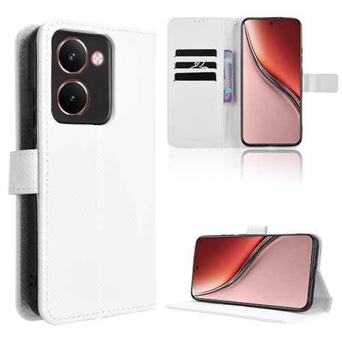 TIANYUE Handyhülle für Realme P3 Ultra 5G Hülle, Schutzhülle Handy Lederhülle PU Leder Hülle mit [Kartenfach] [Magnetverschluss] Cover Kompatibel für Realme P3 Ultra 5G, Weiß von TIANYUE