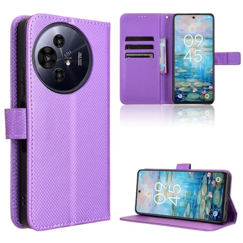 TIANYUE Handyhülle für TCL 50 Pro NxtPaper 5G Hülle, Schutzhülle Handy Lederhülle PU Leder Hülle mit [Kartenfach] [Magnetverschluss] Cover Kompatibel für TCL 50 Pro NxtPaper 5G, Violett von TIANYUE