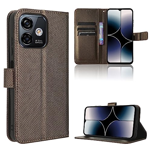 TIANYUE Handyhülle für Ulefone Note 16 Pro Hülle, Schutzhülle Handy Lederhülle PU Leder Hülle mit [Kartenfach] [Magnetverschluss] Cover Kompatibel für Ulefone Note 16 Pro, Braun von TIANYUE