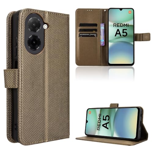 TIANYUE Handyhülle für Xiaomi Poco C71 4G Hülle, Schutzhülle Handy Lederhülle PU Leder Hülle mit [Kartenfach] [Magnetverschluss] Cover Kompatibel für Xiaomi Poco C71 4G, Braun von TIANYUE