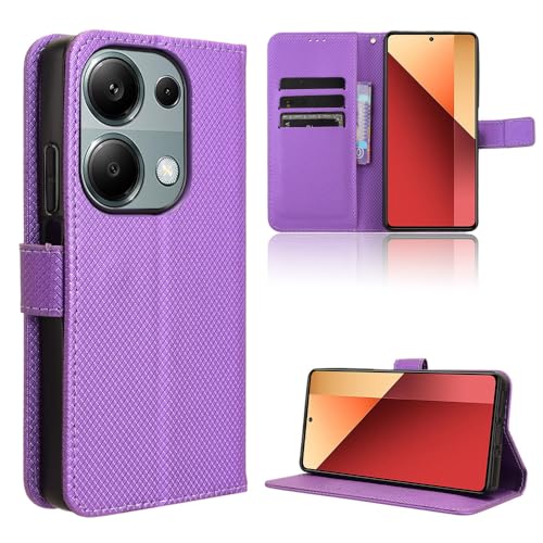 TIANYUE Handyhülle für Xiaomi Poco M6 Pro 4G Hülle, Schutzhülle Handy Lederhülle PU Leder Hülle mit [Kartenfach] [Magnetverschluss] Cover Kompatibel für Xiaomi Poco M6 Pro 4G, Violett von TIANYUE