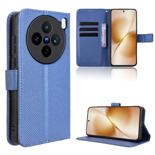 TIANYUE Handyhülle für vivo X200s 5G Hülle, Schutzhülle Handy Lederhülle PU Leder Hülle mit [Kartenfach] [Magnetverschluss] Cover Kompatibel für vivo X200s 5G, Blau von TIANYUE