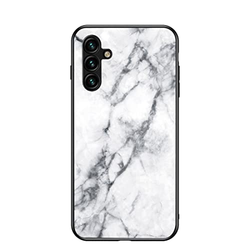 TIANYUE Hülle für Samsung Galaxy A54 5G Hülle Marmor Gehärtetem Glas & Silikon Rand Hybrid Hardcase Stoßfest Kratzfest Handyhülle Dünn Case Handyhülle für Samsung Galaxy A54 5G (Weiß) von TIANYUE