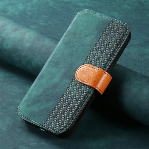 TIANYUE Hülle für Samsung Galaxy A55 5G, PU Leder Brieftaschenhülle mit [RFID Blockierung][Kartensteckplatz][Halterung für das Handgelenkband] Handyhülle für Samsung Galaxy A55 5G-Grün von TIANYUE