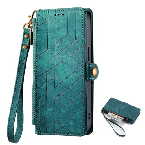 TIANYUE Hülle für Samsung Galaxy M06 5G/F06 5G, geometrisch gemusterte Handtasche mit Reißverschluss, mit Kartenfächer Standfunktion Flip Wallet Case für Samsung Galaxy M06 5G/F06 5G-Grün TIANYUE Hülle für Samsung Galaxy M06 5G/F06 5G, geometrisch gemusterte Handtasche mit Reißverschluss, mit Kartenfächer Standfunktion Flip Wallet Case für Samsung Galaxy M06 5G/F06 5G-Grün von TIANYUE