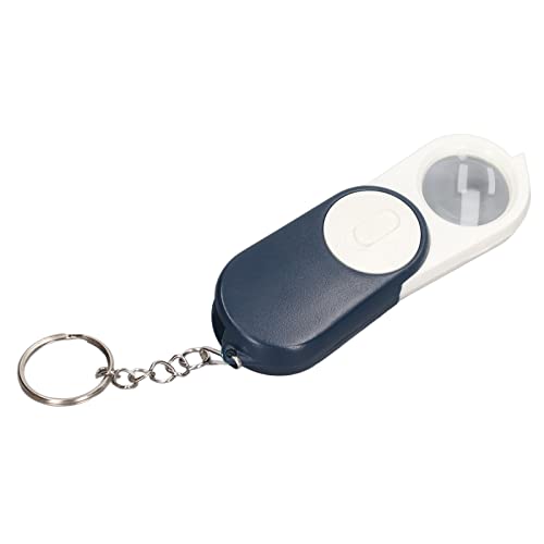 TICFOX 10-fache Taschenlupe, Doppelschichtige Linsen, Faltbare Mini-Handlupe, Schlüsselanhänger Mit LED-Licht von TICFOX