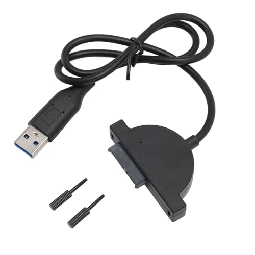 TICFOX USB 2.0 Bis SATA -Kabel, 7 Plus 6 Pin Slimline SATA -Adapterkabel, Heißer Austausch, Hochgeschwindigkeitstransfer für den Befestigung von Laptop HDD und SSD, ROM, CDS, DVD von TICFOX
