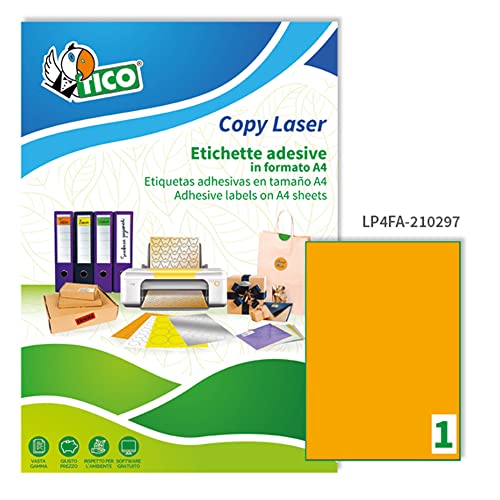 Etichette Copy Laser Premium arancio fluorescente - 4-1 et/ff (conf. pz 70) von TICO