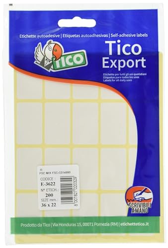 TICO 947904 10 Blatt Klebeetikette, weiß von TICO