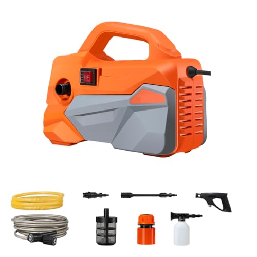 Horizontaler Hochdruckreiniger, leicht und kompakt, Druck: max. 120 bar,Reichweite: 25 m2/h, Gewicht: 6,7 kg, Hochdruckschlauch und-Spritzpistole, für Auto, Terrasse, Fenster, Rasen, (orange) Horizontaler Hochdruckreiniger, leicht und kompakt, Druck: max. 120 bar,Reichweite: 25 m2/h, Gewicht: 6,7 kg, Hochdruckschlauch und-Spritzpistole, für Auto, Terrasse, Fenster, Rasen, (orange) von TICONN