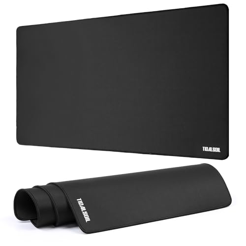 TIDALSOIL Gaming Mauspad XXL Extra Groß 900x400 mm- rutschfeste Schreibtischunterlage mit Gummibasis, Schwarz - Desk Mat für Gamer & Büro - Langlebiges Mousepad mit Rand Spielen TIDALSOIL Gaming Mauspad XXL Extra Groß 900x400 mm- rutschfeste Schreibtischunterlage mit Gummibasis, Schwarz - Desk Mat für Gamer & Büro - Langlebiges Mousepad mit Rand Spielen von TIDALSOIL