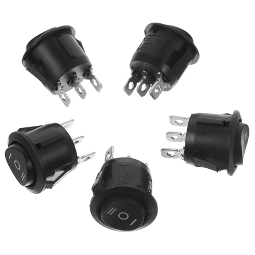 TIDTALEO 5 Pcs 3 runder Schalter Druckknopf auto taster runden Wipptaster Black TIDTALEO 5 Pcs 3 runder Schalter Druckknopf auto taster runden Wipptaster Black von TIDTALEO