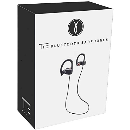 TIE Audio In Ear Bluetooth Kopfhörer (Bluetooth 4.1) Headset Sport Wireless iPhone und Samsung geeignet, schwarz/rot, Normal, 19-90013 von Tie Studio