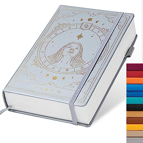 Constellations A5 gepunktetes Hardcover-Tagebuch, 100 g/m², 400 Seiten, Schreibpapier, Bullet Organizer, Notizbuch für Damen, Herren, Jugendliche (Jungfrau) von TIEFOSSI