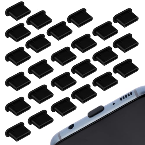 TIESOME 25 Stück Handy Staubstecker, Silikon USB C Staubschutz Telefon Ladeanschluss Abdeckung, Kompatibel mit Meiste Typ-C Handy Und Tablet Phone Zubehör Must Have TIESOME 25 Stück Handy Staubstecker, Silikon USB C Staubschutz Telefon Ladeanschluss Abdeckung, Kompatibel mit Meiste Typ-C Handy Und Tablet Phone Zubehör Must Have von TIESOME