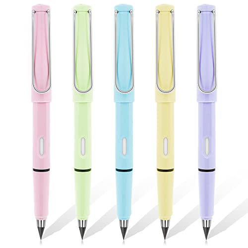 TIESOME 5Pcs Ewiger Bleistift, Unendliche Bleistift Inkless Bleistifte Eternal mit Radiergummi Unbegrenztes Schreiben, Wiederverwendbare Infinity Pencil, NO-Sharpening Bleistifte für Kinder Student von TIESOME