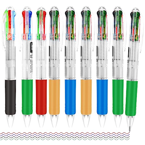 TIESOME Druckkugelschreiber, 4-in-1 Mehrfarbig Kugelschreiber Retractable Ball Point Pen 0.7mm Multicolor Tinte Stifte für Büro Schule Zubehör Studenten Geschenke Party Favors (8) von TIESOME