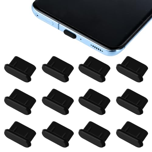 TIESOME Typ C Port Staub Stecker, 12Pcs USB C Silikon Staubschutzkappen Staubschutzkappen Telefon Typ C Anti Staub Ladeanschluss Stecker Staubschutz Kompatibel mit Laptop Smartphones von TIESOME