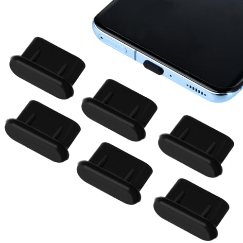 TIESOME Typ C Port Staub Stecker, 6Pcs USB C Silikon Staubschutzkappen Staubschutzkappen Telefon Typ C Anti Staub Ladeanschluss Stecker Staubschutz Kompatibel mit Laptop Smartphones von TIESOME