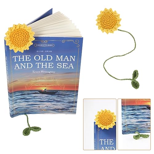 TIESOME handgefertigt gestrickt Lesezeichen,Niedliche Bookmarks ästhetische Sonnenblume Gänseblümchen Lesezeichen Geschenke für Leser Lehrer Buchliebhaber Kann auch für Vorhänge verwendet werden von TIESOME