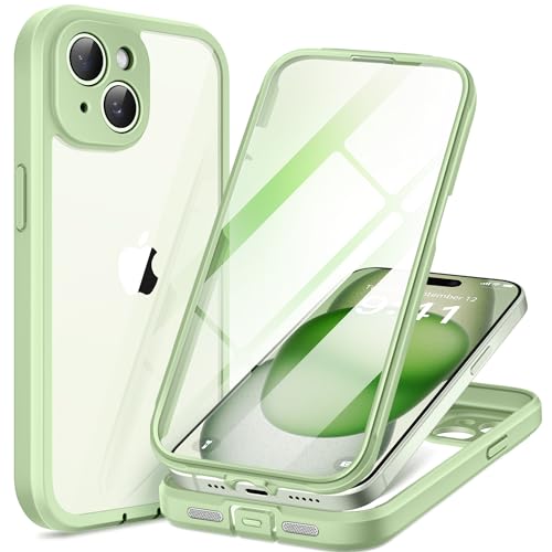 TIESZEN Kompatibel mit iPhone 15 Plus Fall, mit integriertem 9H Gehärtetem Glas Bildschirmschutz für 2X Kamera-Objektiv-Schutz Staubdichtes Cover Entworfen Full Body Rugged Shockproof Case 6,7" Grün TIESZEN Kompatibel mit iPhone 15 Plus Fall, mit integriertem 9H Gehärtetem Glas Bildschirmschutz für 2X Kamera-Objektiv-Schutz Staubdichtes Cover Entworfen Full Body Rugged Shockproof Case 6,7" Grün von TIESZEN