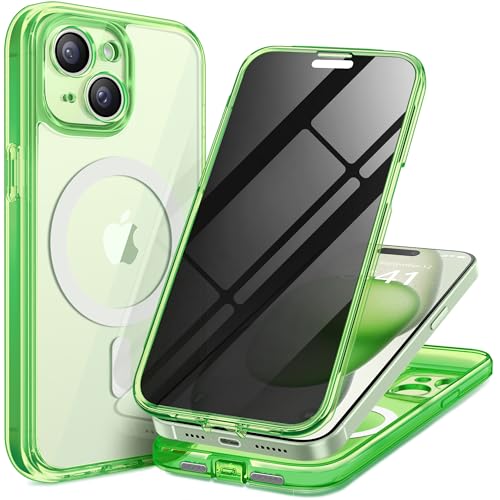 TIESZEN Magnetische Schutzhülle für iPhone 15 Plus, kompatibel mit MagSafe, integrierter Sichtschutz und Kameraschutz, Anti-Spionage, Ganzkörper-Schutz, staubdicht, stoßfest, harte Handyhülle 6,7 Zoll TIESZEN Magnetische Schutzhülle für iPhone 15 Plus, kompatibel mit MagSafe, integrierter Sichtschutz und Kameraschutz, Anti-Spionage, Ganzkörper-Schutz, staubdicht, stoßfest, harte Handyhülle 6,7 Zoll von TIESZEN