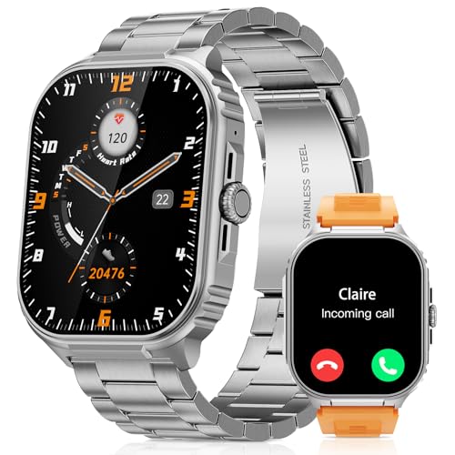 TIFOZEN Herren-Smartwatch mit Telefonfunktion,2.01 Zoll HD-Touchscreen,IP68 wasserdichte Sportuhr,Militär-Smartwatch,Herzfrequenz-/SpO2-/Schlafmonitor,100+ Sportmodi,Fitness-Tracker für iOS Android von TIFOZEN