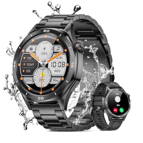 TIFOZEN Smartwatch Herren, 1,52'' HD-Dispay Outdor Smart Watch Militär mit 500mAh Batterie/120+ Sportmodi/IP68 Wasserdicht, Fitnessuhr mit Herzfrequenz/SpO2/Schlaftracker für Android iOS, Schwarz TIFOZEN Smartwatch Herren, 1,52'' HD-Dispay Outdor Smart Watch Militär mit 500mAh Batterie/120+ Sportmodi/IP68 Wasserdicht, Fitnessuhr mit Herzfrequenz/SpO2/Schlaftracker für Android iOS, Schwarz von TIFOZEN