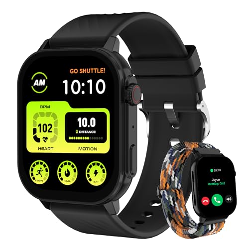 TIFOZEN Smartwatch mit Telefonfunktion Herren Damen, 2,04" AMOLED Always-on Display 120+ Sportmodi Fitnessuhr, Herzfrequenz/SpO2/Schlaf Monitor Aktivitäts-Tracker für Android iOS Schwarz von TIFOZEN