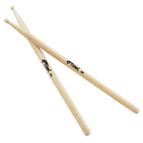 TIGER 5B Hickory Drumsticks mit Holzspitzen von TIGER