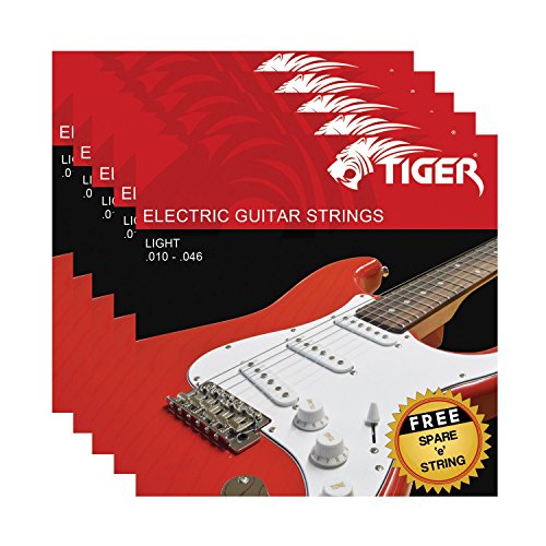 TIGER E-Gitarre Saiten – 5 Stück Light (10–46) setzt von TIGER